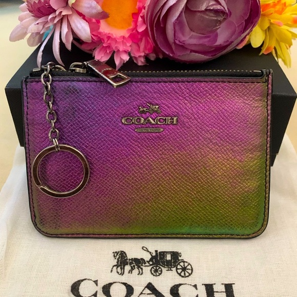COACH OIL SLICK/HOLOGRAPHIC SKINNY
MINI CARD CASE Style:N64945 - Picture 1 of 9